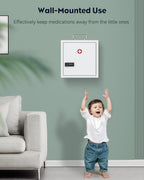 Uniclife Wall Mount Medicine Cabinet with Combination Lock & Handle Locking First Aid Cabinet Lockable Medical Cabinet Medium Medicine Organizer Secure Steel Wall Cabinet Metal Storage Box, White