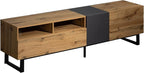 Ball & Cast 70" Modern TV Stand for TVs up to 80", Media Console with Drop-Down Door, 2 Drawers & Adjustable Shelf, Entertainment Center w/Ample Storage for Living Room, Home Theatre,Wood