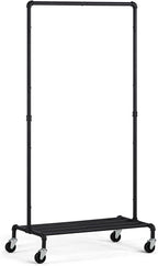 SunnyPoint Industrial Loft Style Rolling Garment Rack - Rolling Clothes Organizer (Single Rack)