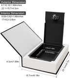 Leather Book Safe (Size 8.7"×6"×2") Real Paper Secret for Jewelry, Money and Cash, Diversion Book Safe,Hollow with Hidden,Key Lock (M, Bible-Key)