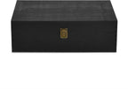makerflo XL Black Pine Wood Memory Box with Black Felt Inside, Hinged with Clasp, Keepsake Wooden Box Ideal for Craft and Personalization (Laser Engraving, Epoxy, UV DTF, and Vinyl) – Pack of 1