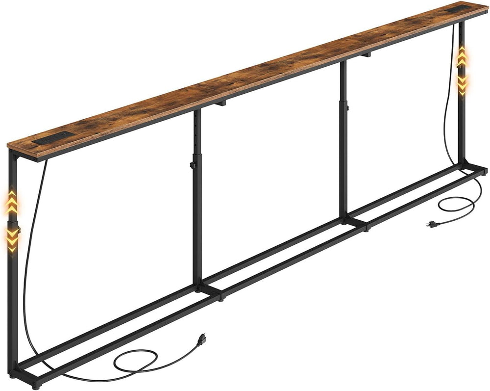 HOOBRO 102.3 Inch Narrow Console Table with Adjustable Height (25.5"-33....