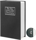 Large Diversion Book Safe Storage Box (Size 10.5"×8"×2.6") With Security Key Lock, Dictionary Secret Hidden Safe (Black Dictionary-Key)