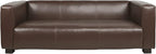 Merax Mid Century Modern 3 Seater Sofa with Birch Wood Legs, 80" Wide Smooth Upholstered Couch for Living Room, Apartment, Dark Brown