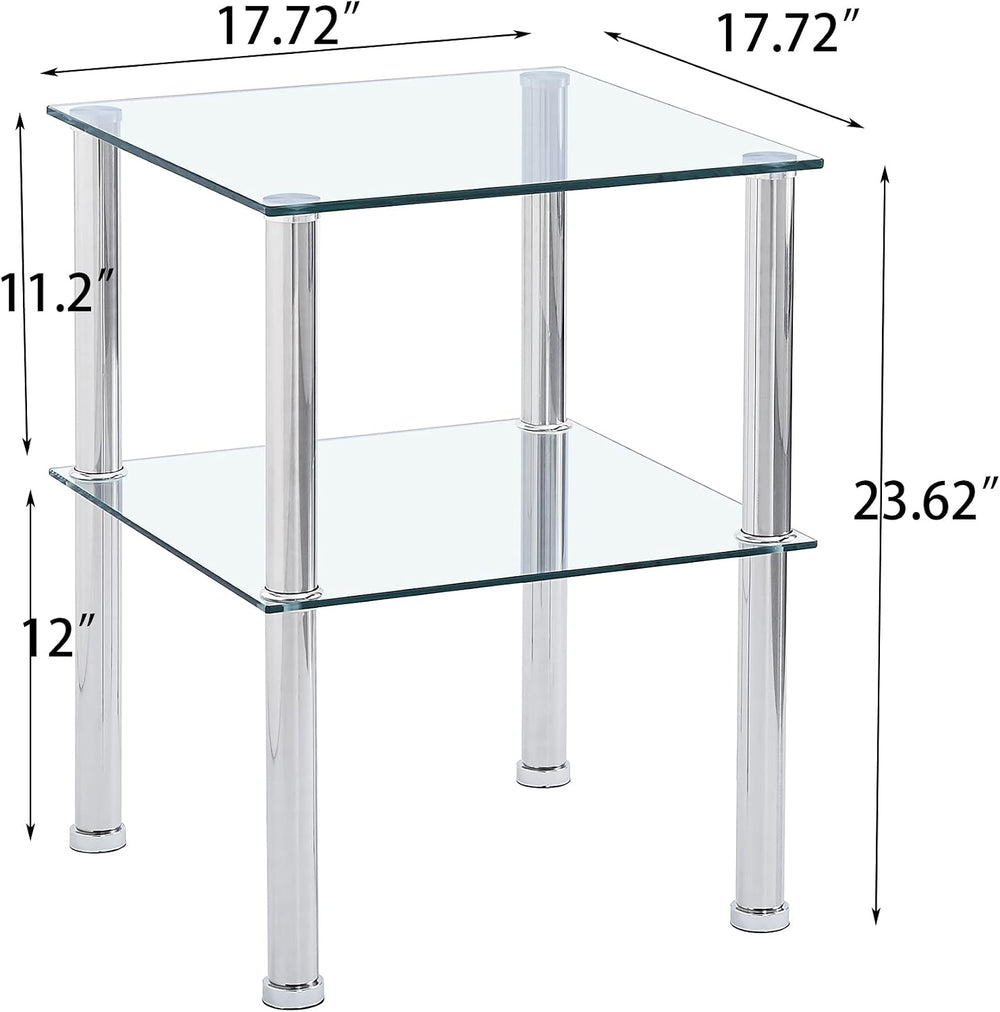 Glass Coffee Table Set of 3, Modern Clear Transparent Living Room Tables, Cof...