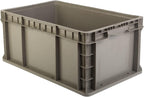 Hudson Exchange 24 x 15 x 11" (3 Pack) Straight Wall Handled Storage Container Tote, Gray/Brown