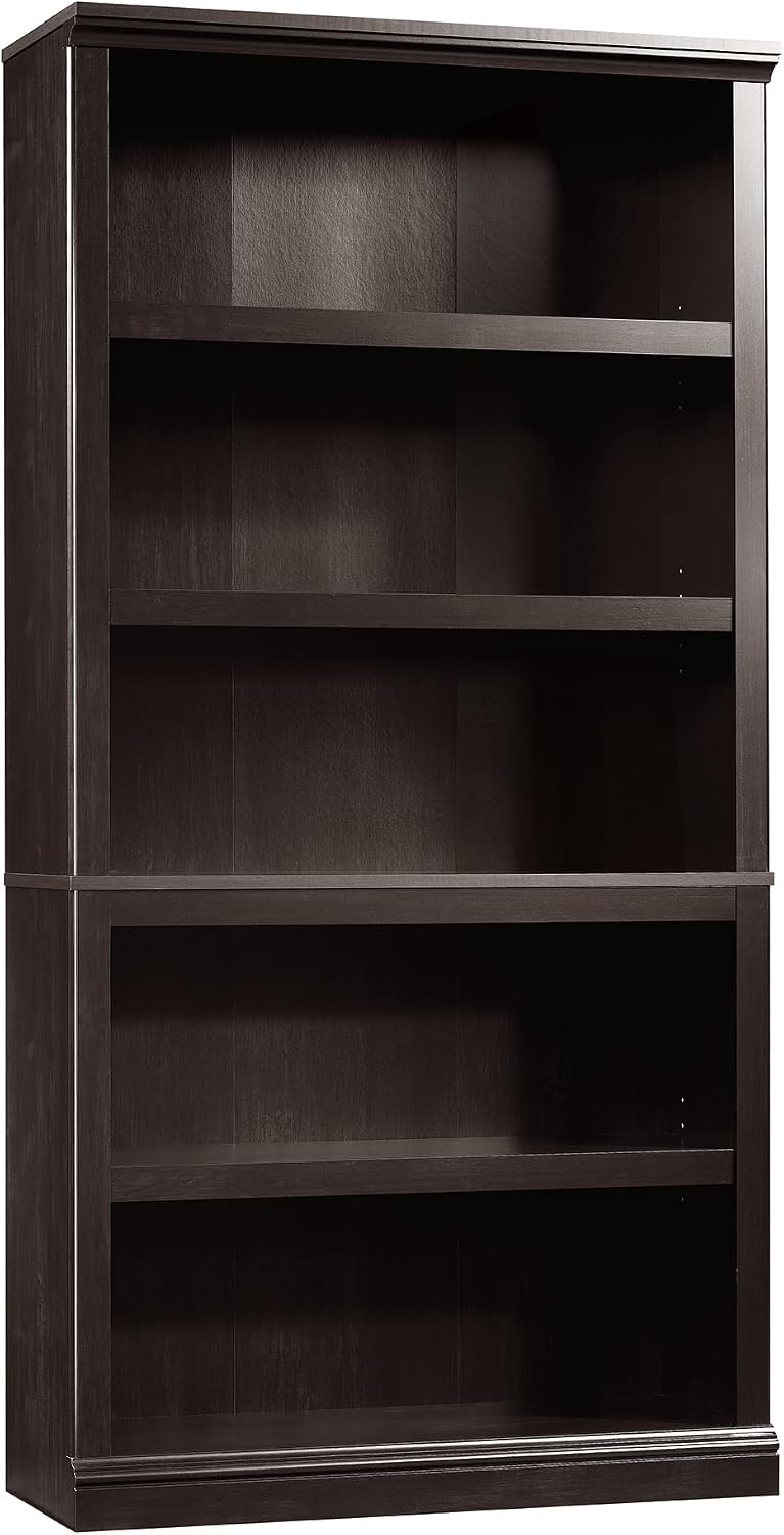 Sauder 5 Tier Book Shelf Wooden Bookcase Multipurpose Bookshelf for Home Offi...