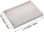 Mornajina 13.8" x 9.5" Velvet Jewelry Tray Jewelry Display Tray Flat Tray, Stackable Empty Plate Trays for Earrings Necklaces Bracelet Rings Display Showcase - Beige