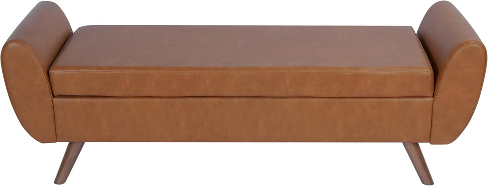 HomePop Modern Storage Bench with Wood Legs |Homepop Home Décor|Bench with St...