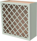 Solid Wood RTA Wine Bottle Rack Wall Cabinet with Lattice Panels - Wine Bottle Holder Storage for Bar, Pantry, or Dining Room and Kitchen(Jade Green, 24”W × 12”D × 30”H)