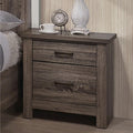2 Drawers Nightstand in Brown Finish,for Small Spaces
