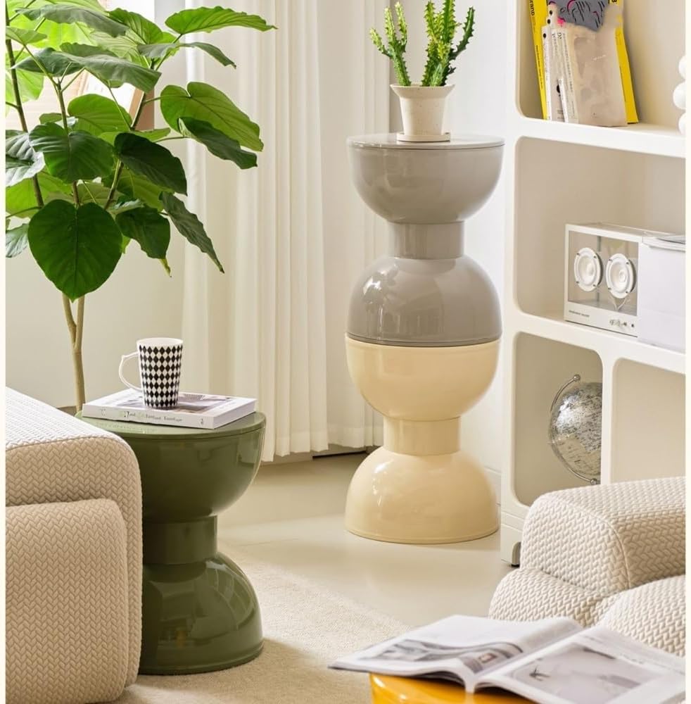 Nightstand Bedside Table Side End Table Playful Hourglass Sleek and Practical...