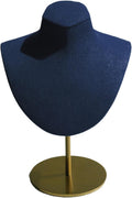 Necklace Display Stand For Selling Velvet Chain Jewelry Bust Holder Organizer With Stainless Steel Stand Jewelry Display