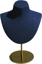 Necklace Display Stand For Selling Velvet Chain Jewelry Bust Holder Organizer With Stainless Steel Stand Jewelry Display