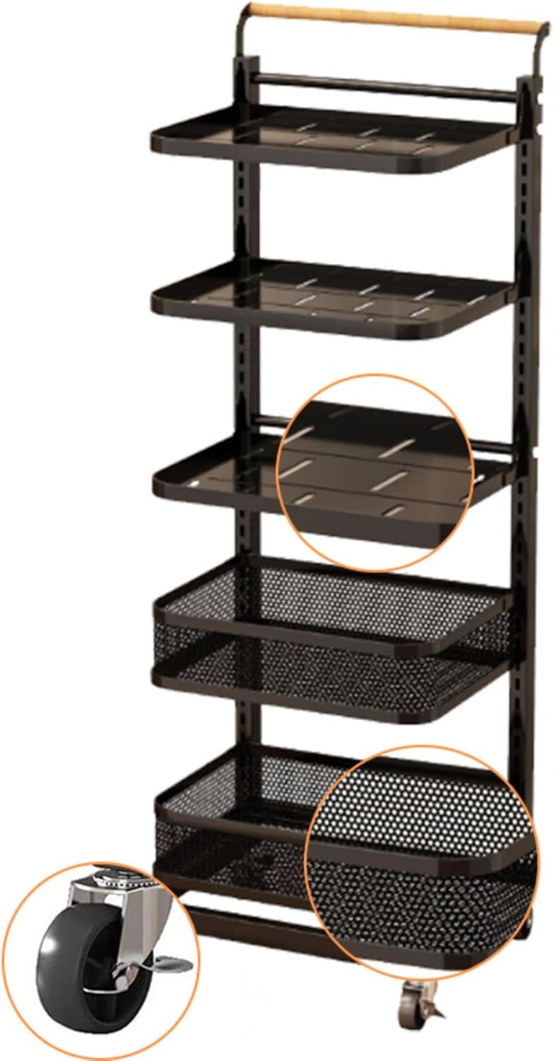 Kitchen Pan Storage Rack with 3 Pan Stands 2 Boards and 1 Basket Cupboard niz...