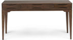 SIMPLIHOME Harper Desk - 60-Inch Wide Solid Hardwood Writing Desk in Walnut Brown, Mid-Century Modern Home Office Computer Table for Workspace or Study with 2 Drawers and Flip-Down Keyboard Tray