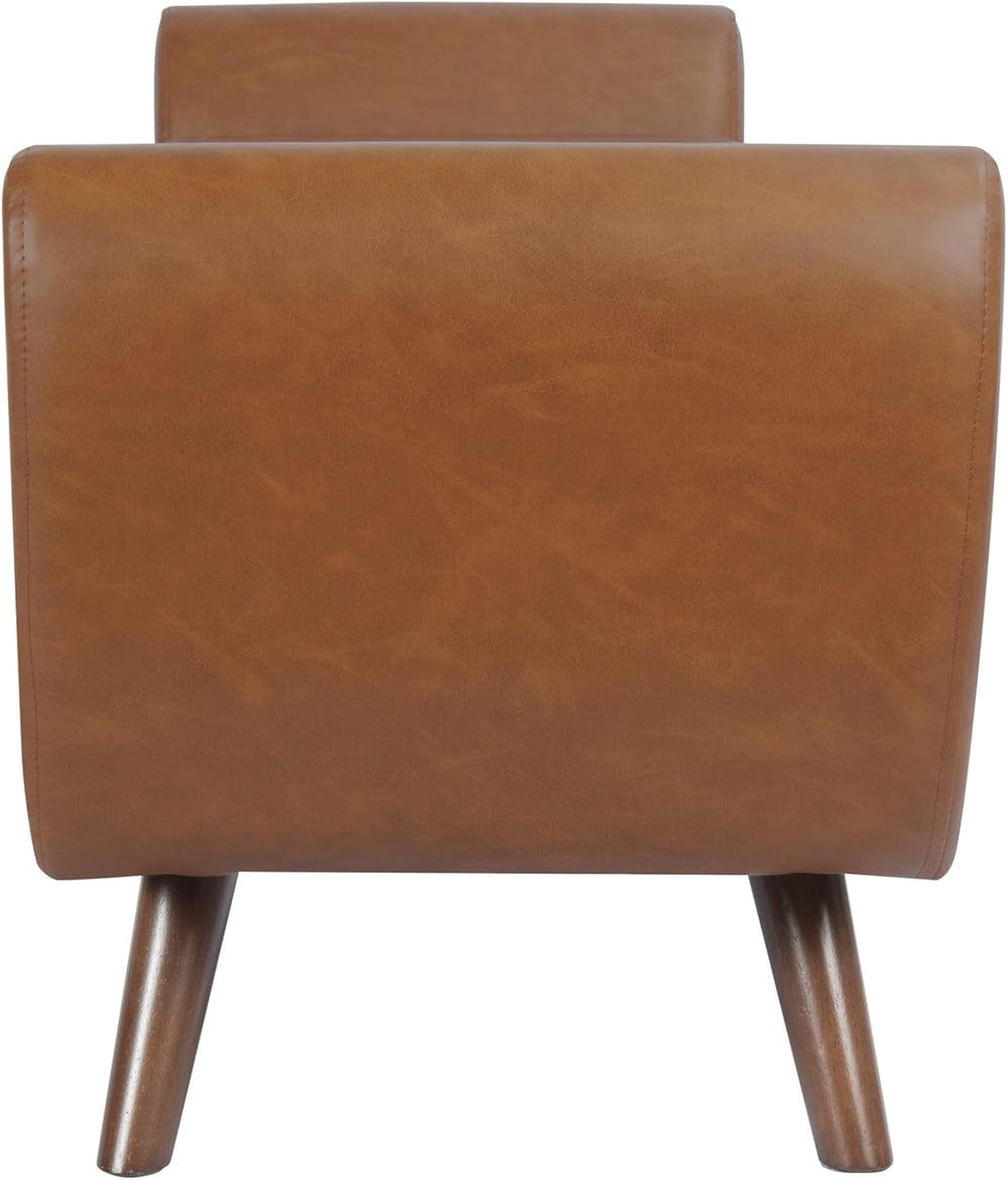HomePop Modern Storage Bench with Wood Legs |Homepop Home Décor|Bench with St...