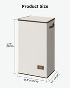 SOLEDI Slim Laundry Hamper with Lid, Narrow Laundry Basket with Removable Bags, Dirty Clothes Hamper with handle, Small Hamper perfect for Laundry room, Bathroom, Bedroom, Small spaces. 70L Beige