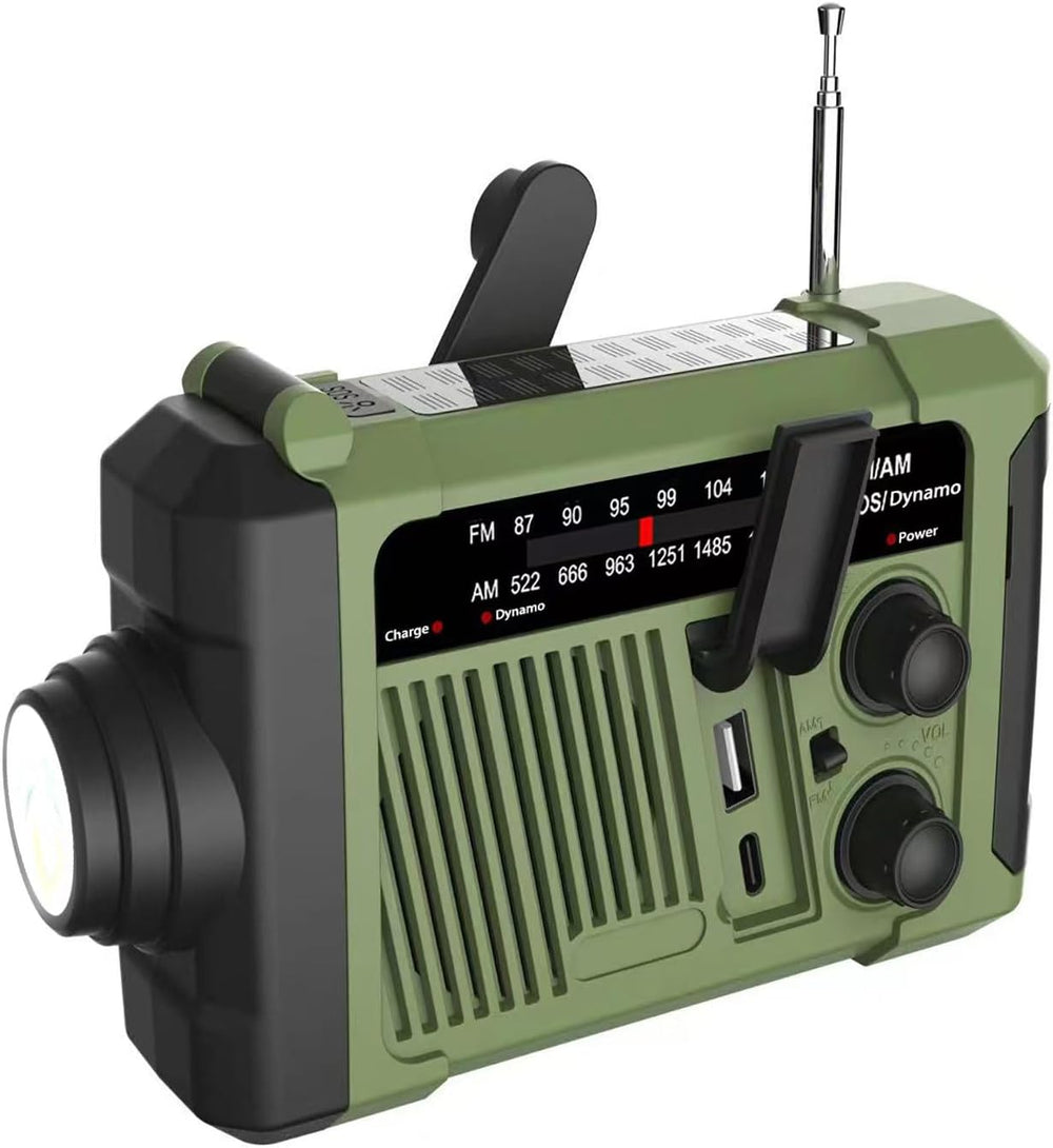 Weather Radios Portable AM FM for Work, Emergency Outdoor Radio Solar/Hand Cr...
