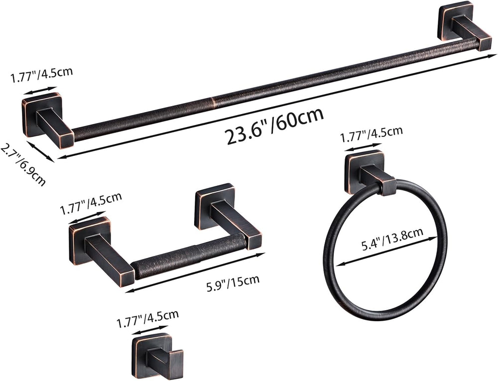 Bathroom Hardware Set 4 Pieces,Oil Rubbed Bronze Bathroom Accessories Set Sta...