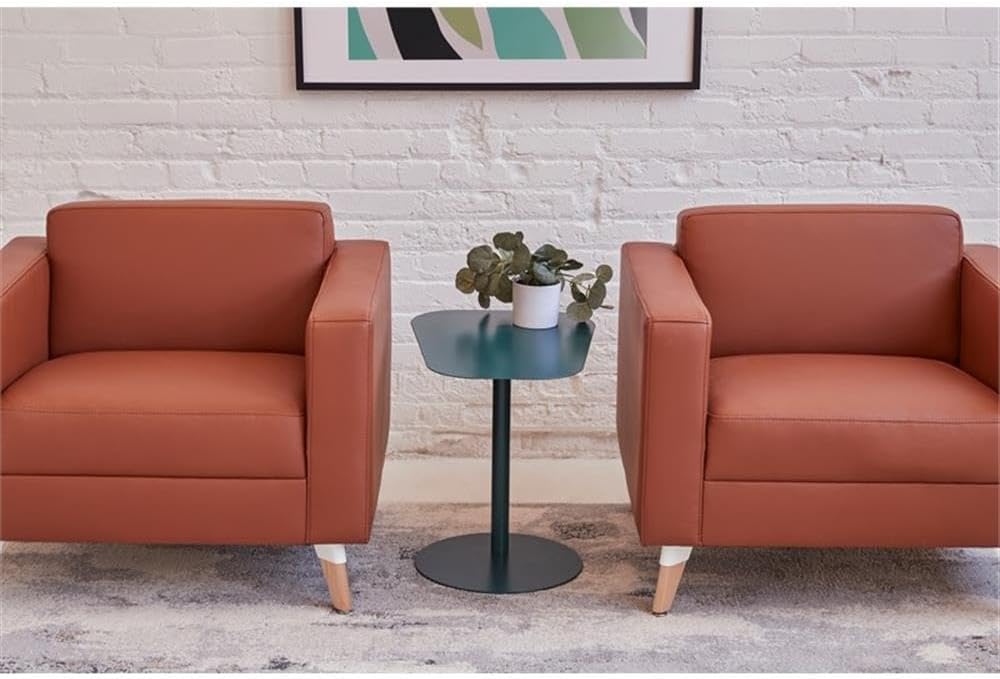 Pemberly Row Modern Metal End Table, 20 in H x 19.75 in W, C-Shaped Space-Sav...