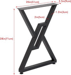 SSS Furniture Metal Table Legs 2 Pack Heavy Duty Furniture Legs 28”Height 20”Wide Rustic Decory Square Tube Iron Desk Legs Office Table Legs Industrial Country Style Metal Dining Legs