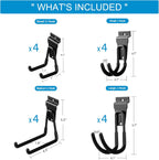 Slat Wall Hanging Hooks, Slatwall Accessories, Slatwall Hooks Assortment, Slat Wall Accessories, Heavy Duty Garage Slatwall Hooks and Hangers,16Pack(Black)
