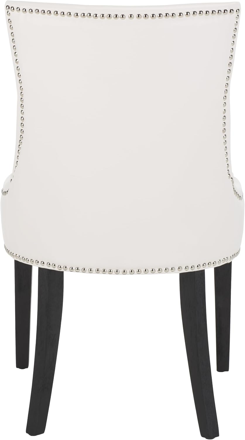 SAFAVIEH Home Collection - Lester White Faux Leather Dining Chair, Nailhead T...