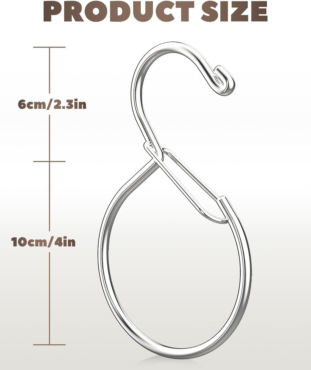 4 Pack Belt Hanger, Tie Hanger & Belt Organizer, Waterproof Belt Hanger for Closet, Ties, Scarves, Bags & Accessories, Keeps Closet Neat & Organized, Silver