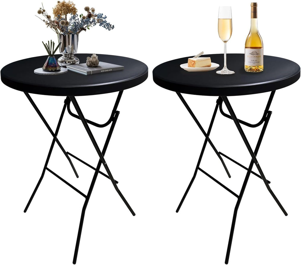 32in Cocktail Table, Folding Round High Top Indoor Outdoor Use, Foldable Bar ...