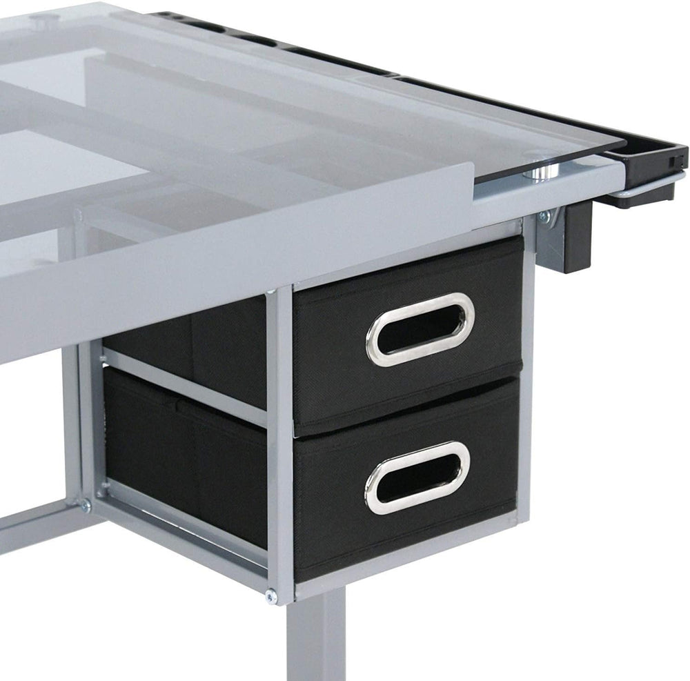 Adjustable Drafting Table Drawing Desk Art Craft Station Drafting Desk Glass ...