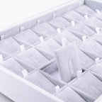 Oirlv 28 Region Ring Display Tray Stackable Jewelry Organizer Trays Leather Rings Storage Case