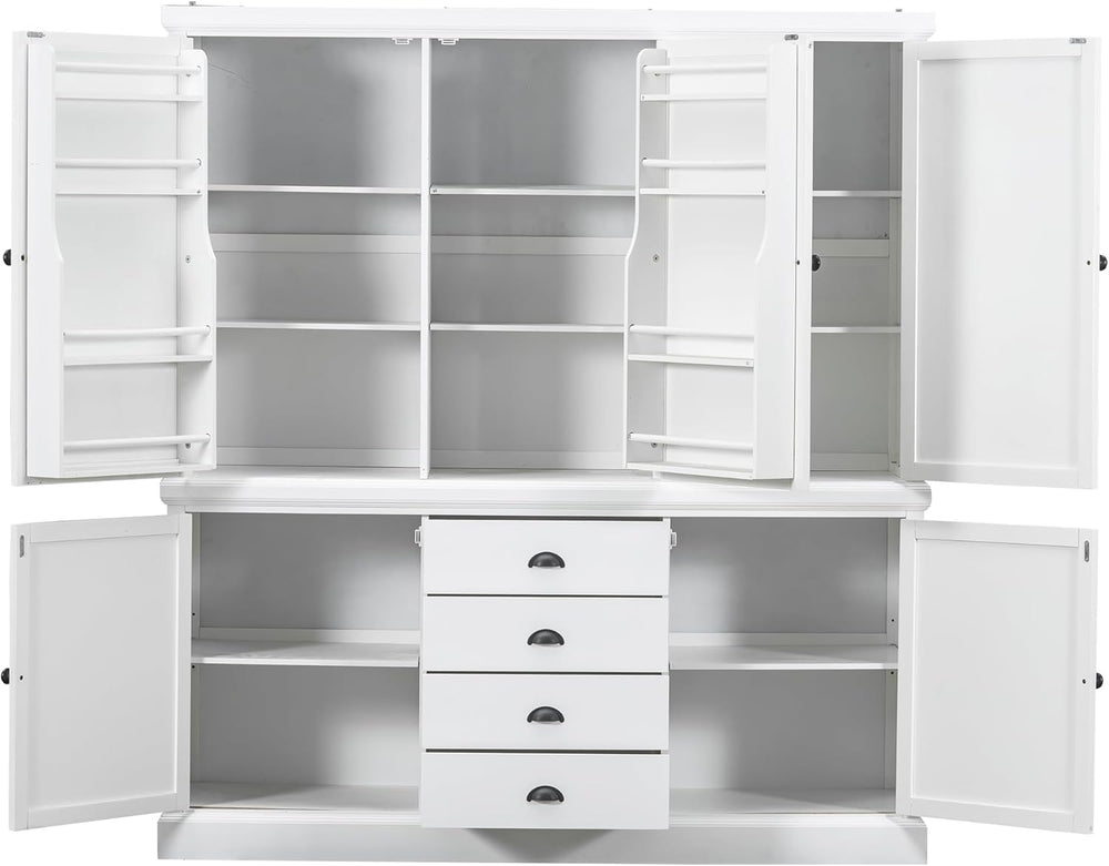VilroCaz Freestanding Large Kitchen Pantry, Wooden Kitchen Organizers and Sto...