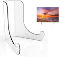 Boloyo Flat Back Acrylic Plate Display Stand, 6 Inch 2PC Clear Acrylic Display Holder Easel Base for Home Office Kitchen School Art Display