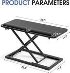 Omhuzsyo Standing Keyboard Tray Keyboard stand, Adjustable Height Keyboard and Mouse Riser for Desktop,For Ergonomic Sit Stand Workstations With Wrist Rest、Laptop Desk 26.7 x 11.7 Inch(Black)