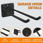 Folding Chair Rack, Heavy Duty Garage Wall Mount Organizer and Holder, Multi-Use Storage Hooks for Chairs, Ladders, Garden and Yard Tools, Durable Metal Utility Hangers (4Pack)