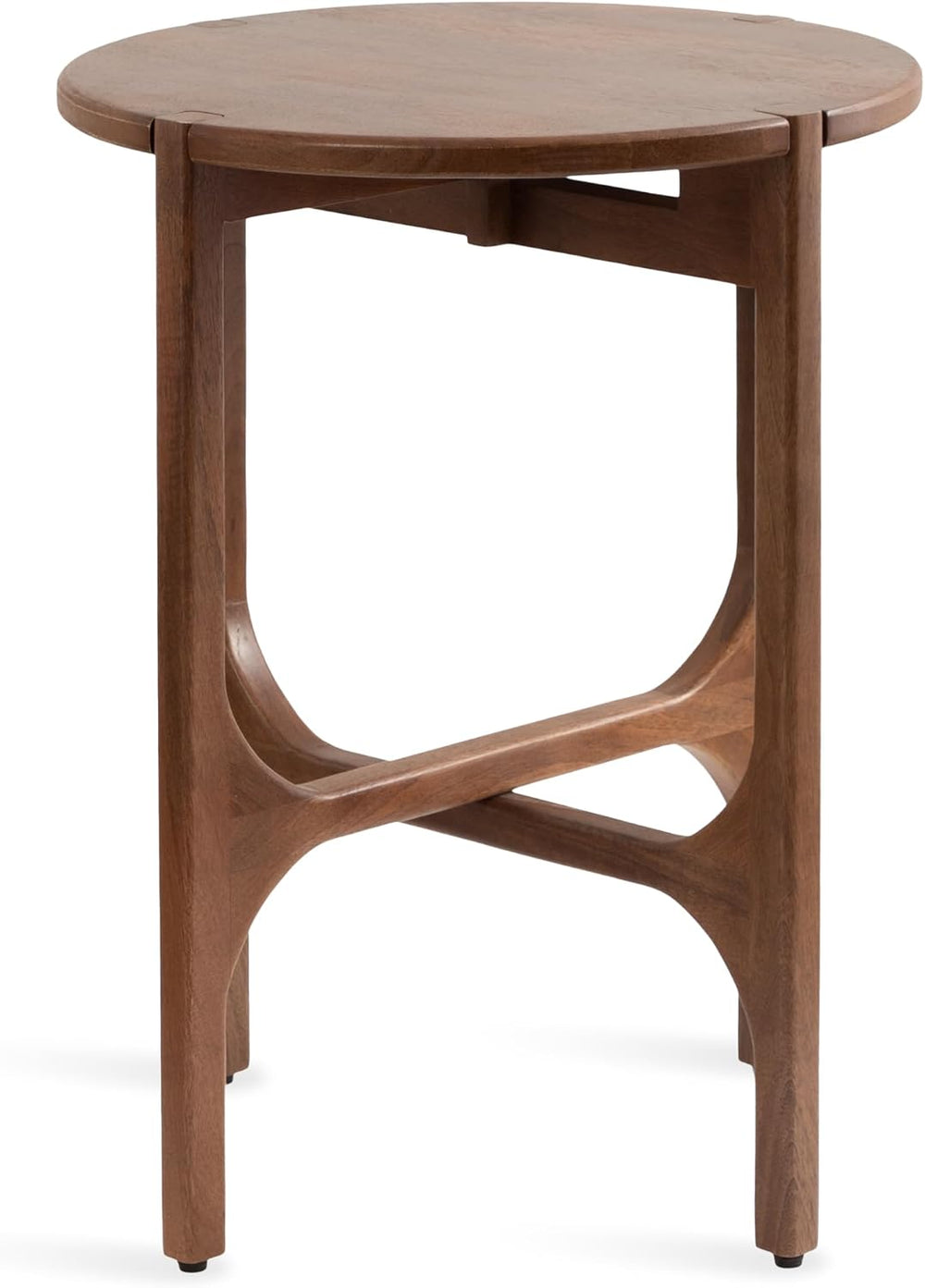 Kate and Laurel Kroscove Modern Geometric Mango Wood Round Side Table, 18 x 1...