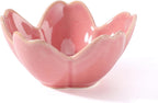Pink Flower Ring Dish Holder,Jewelry Dish Tray,Small Trinket Tray,Jewelry Plate Bowl,Key Bowl,Decorative Plate,Mothers Day Birthday Gifts for Women Friends,Ceramic Kiln effect White
