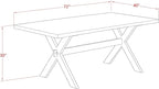 East West Furniture X027MZ001-6 6 Piece Kitchen Table Set Contains a Rectangle Dining Table with X-Legs and 4 Cream Linen Fabric Upholstered Chairs with a Bench, 40x72 Inch, Multi-Color