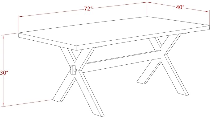 East West Furniture X027EL207-6 6 Piece Dining Set Contains a Rectangle Dining Room Table with X-Legs and 4 Gray Linen Fabric Parson Chairs with a Bench, 40x72 Inch, Multi-Color
