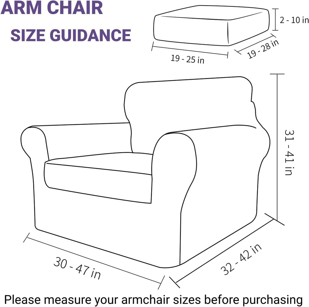 ZNSAYOTX Luxury Velvet Chair Slipcovers with Arms 2 Piece Stretch Chair Cover...