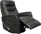 Parker Living Gemini - Flint Swivel Glider Recliner Chair with 90% Polyester, 10% PU Upholstery, Comfortable Nursery Recliner, Nursing Armchair with Smooth Reclining