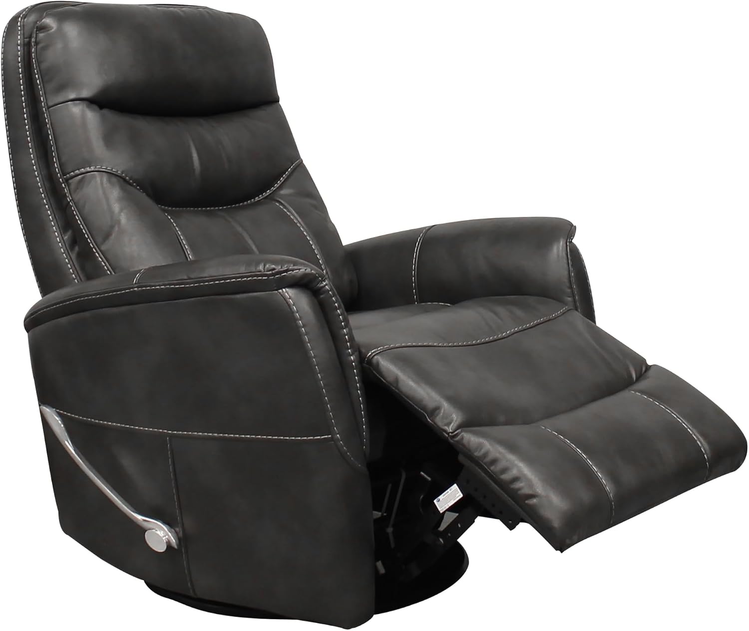 Parker Living Gemini - Flint Swivel Glider Recliner Chair with 90% Polyester, 10% PU Upholstery, Comfortable Nursery Recliner, Nursing Armchair with Smooth Reclining
