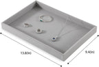 Jewlery Tray, Velvet Jewelry Display,Premium Flat Catch All Trays,Luxury Mens Valet Tray,Grey Jewelry Drawer Organizer