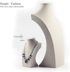 Oirlv Linen Necklace Display Bust 3D Necklace Organizer Jewelry Display Holder (H-15.28inches)