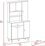 Black Pantry with 1 Shelf and Drawer - Store Your Kitchen Items Efficiently Keep Well-Organized Functional