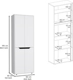 4-Door Kitchen Pantry Organizer Cabinet, Wooden Cupboard Credenza Bufffet Serving with Storage Shelves, Freestanding Hutch for Kitchen, Dining Room,White