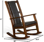 Pemberly Row Set of 2 Farmhouse Mahogany Wood Rocking Chair in Dark Brown