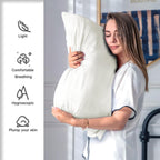 Mulberry Silk Pillow Cases for Hair and Skin Queen Size Silk Pillowcase with Zipper Soft Breathable Smooth Cooling Satin Silk Pillow Covers for Sleeping (Ivory,20"X 30",1Pcs)