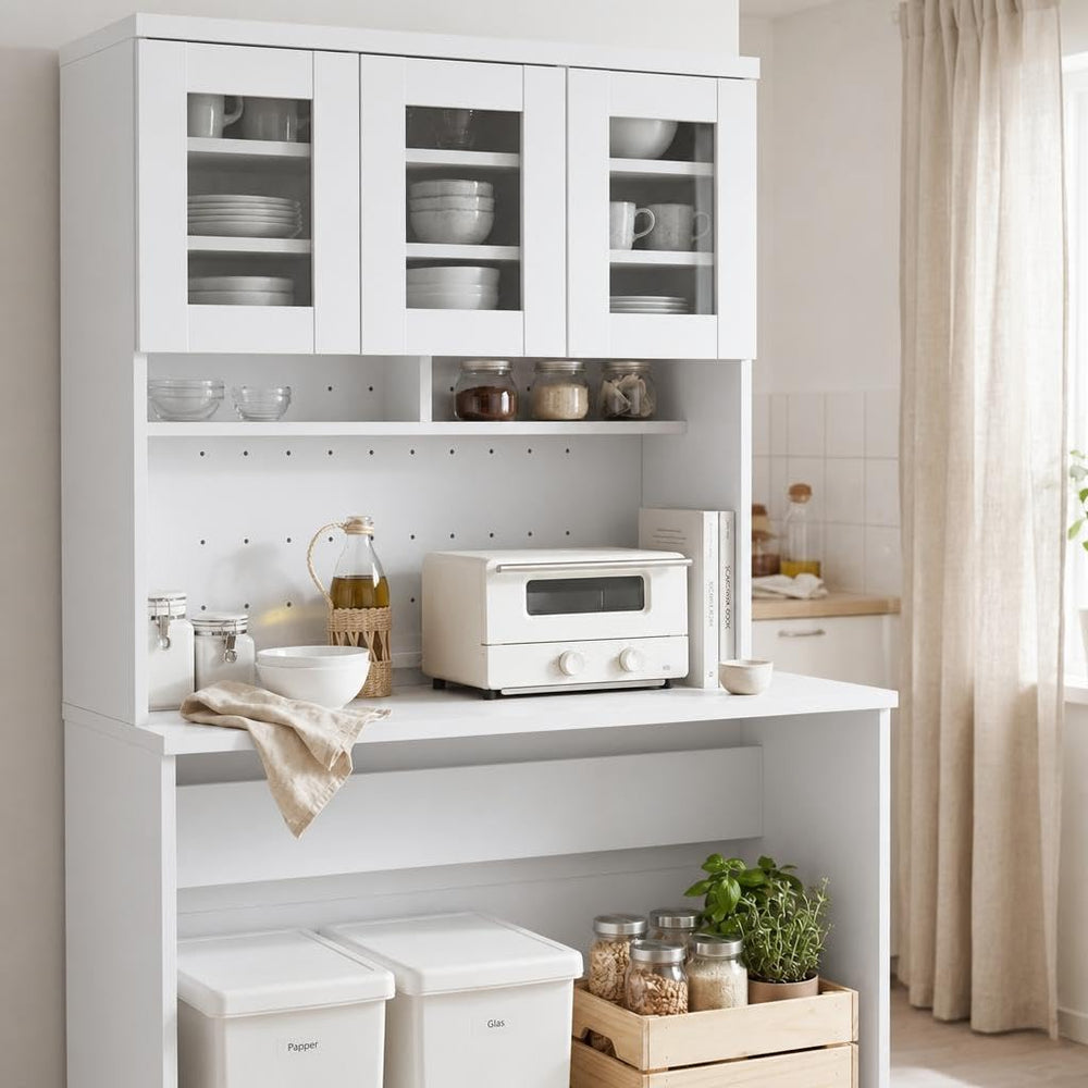 Garvee 71.5" Kitchen Cabinet with Trash Can Storage, Kitchen Trash Can C...